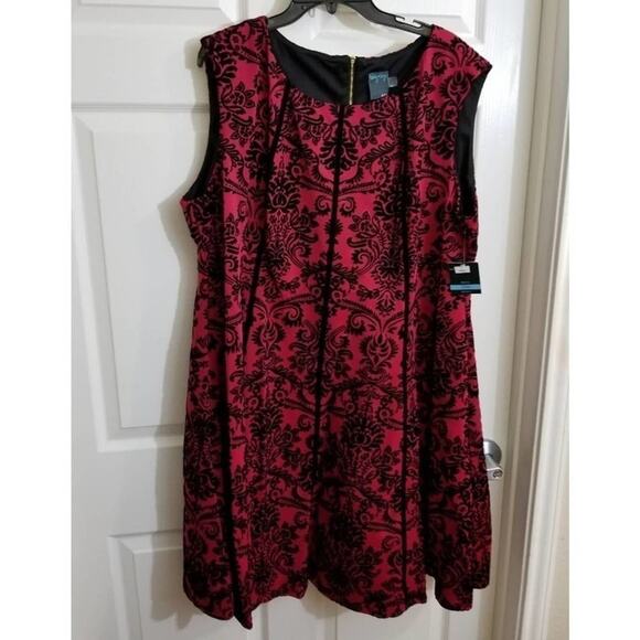 𝅺New!!!‎ GABBY Skye red and black flocked dress - Picture 1 of 4